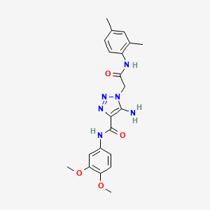 molecular formula C21H24N6O4 B2733766 5-amino-N-(3,4-dimethoxyphenyl)-1-(2-((2,4-dimethylphenyl)amino)-2-oxoethyl)-1H-1,2,3-triazole-4-carboxamide CAS No. 899214-65-4