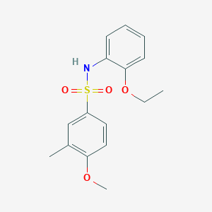 molecular formula C16H19NO4S B273377 N-(2-ethoxyphenyl)-4-methoxy-3-methylbenzenesulfonamide 