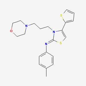 molecular formula C21H25N3OS2 B2733777 N-(4-methylphenyl)-3-(3-morpholin-4-ylpropyl)-4-thiophen-2-yl-1,3-thiazol-2-imine CAS No. 898606-14-9