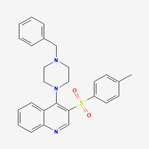 molecular formula C27H27N3O2S B2733780 4-(4-Benzylpiperazin-1-yl)-3-tosylquinoline CAS No. 866847-50-9