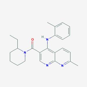 molecular formula C24H28N4O B2733784 (2-Ethylpiperidin-1-yl)(7-methyl-4-(o-tolylamino)-1,8-naphthyridin-3-yl)methanone CAS No. 1251570-91-8