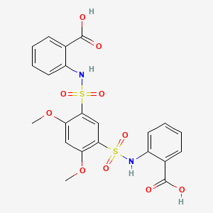 molecular formula C22H20N2O10S2 B2733787 2-{5-[(2-羧基苯基)磺胺基]-2,4-二甲氧基苯磺酰胺基}苯甲酸 CAS No. 825600-72-4