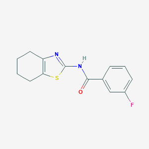 molecular formula C14H13FN2OS B273379 3-fluoro-N-(4,5,6,7-tetrahydro-1,3-benzothiazol-2-yl)benzamide 