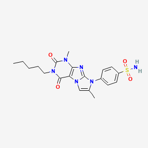 molecular formula C20H24N6O4S B2733791 4-(4,7-Dimethyl-1,3-dioxo-2-pentylpurino[7,8-a]imidazol-6-yl)benzenesulfonamide CAS No. 938824-73-8