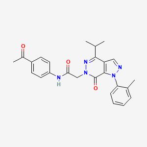 molecular formula C25H25N5O3 B2733800 N-(4-acetylphenyl)-2-(4-isopropyl-7-oxo-1-(o-tolyl)-1H-pyrazolo[3,4-d]pyridazin-6(7H)-yl)acetamide CAS No. 946332-47-4