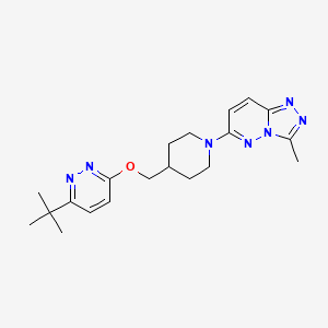 molecular formula C20H27N7O B2733801 6-[4-[(6-Tert-butylpyridazin-3-yl)oxymethyl]piperidin-1-yl]-3-methyl-[1,2,4]triazolo[4,3-b]pyridazine CAS No. 2380067-71-8