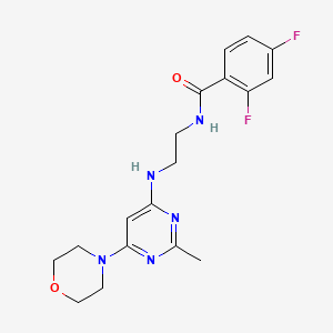 molecular formula C18H21F2N5O2 B2733803 2,4-difluoro-N-(2-((2-methyl-6-morpholinopyrimidin-4-yl)amino)ethyl)benzamide CAS No. 1203012-85-4