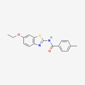 molecular formula C17H16N2O2S B2733809 N-(6-ethoxy-1,3-benzothiazol-2-yl)-4-methylbenzamide CAS No. 300697-44-3