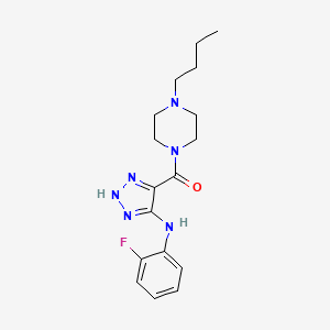 molecular formula C17H23FN6O B2733810 (4-butylpiperazin-1-yl)(5-((2-fluorophenyl)amino)-1H-1,2,3-triazol-4-yl)methanone CAS No. 1291848-90-2
