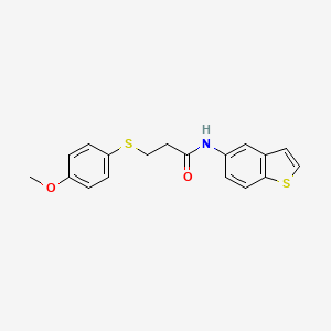 molecular formula C18H17NO2S2 B2733815 N-(benzo[b]thiophen-5-yl)-3-((4-methoxyphenyl)thio)propanamide CAS No. 941952-63-2