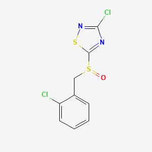 molecular formula C9H6Cl2N2OS2 B2733820 3-Chloro-5-(2-chlorobenzylsulfinyl)-1,2,4-thiadiazole CAS No. 845879-26-7