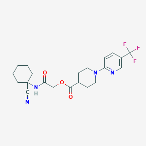 molecular formula C21H25F3N4O3 B2733826 [(1-Cyanocyclohexyl)carbamoyl]methyl 1-[5-(trifluoromethyl)pyridin-2-yl]piperidine-4-carboxylate CAS No. 1090980-68-9