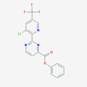 molecular formula C17H9ClF3N3O2 B2733832 Phenyl 2-[3-chloro-5-(trifluoromethyl)-2-pyridinyl]-4-pyrimidinecarboxylate CAS No. 2061727-28-2