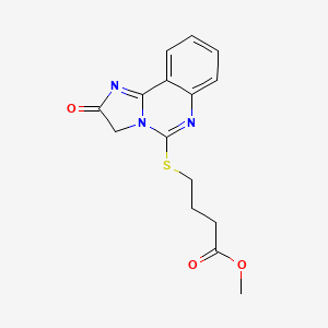 molecular formula C15H15N3O3S B2733838 Methyl 4-[(2-oxo-2,3-dihydroimidazo[1,2-c]quinazolin-5-yl)sulfanyl]butanoate CAS No. 478046-04-7
