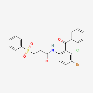molecular formula C22H17BrClNO4S B2733843 N-(4-bromo-2-(2-chlorobenzoyl)phenyl)-3-(phenylsulfonyl)propanamide CAS No. 921132-93-6