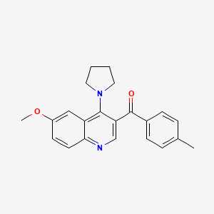 molecular formula C22H22N2O2 B2733844 (6-甲氧基-4-(吡咯烷-1-基)喹啉-3-基)(对甲苯基)甲酮 CAS No. 1251682-74-2
