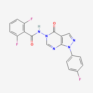 molecular formula C18H10F3N5O2 B2733847 2,6-difluoro-N-(1-(4-fluorophenyl)-4-oxo-1H-pyrazolo[3,4-d]pyrimidin-5(4H)-yl)benzamide CAS No. 919844-33-0