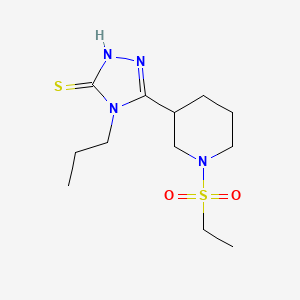 molecular formula C12H22N4O2S2 B2733853 5-[1-(ethylsulfonyl)piperidin-3-yl]-4-propyl-4H-1,2,4-triazole-3-thiol CAS No. 932918-82-6
