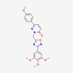 molecular formula C23H22N4O6 B2733914 6-(4-甲氧基苯基)-2-((3-(3,4,5-三甲氧基苯基)-1,2,4-噁二唑-5-基甲基)吡啶并[3(2H)-酮 CAS No. 1251602-76-2