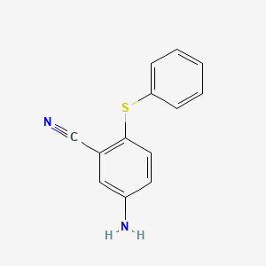 molecular formula C13H10N2S B2733924 5-Amino-2-(phenylsulfanyl)benzenecarbonitrile CAS No. 147696-57-9