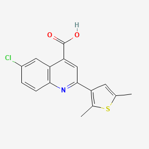 molecular formula C16H12ClNO2S B2733925 6-Chloro-2-(2,5-dimethylthiophen-3-yl)quinoline-4-carboxylic acid CAS No. 847503-13-3