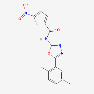 molecular formula C15H12N4O4S B2733927 N-(5-(2,5-二甲基苯基)-1,3,4-噁二唑-2-基)-5-硝基噻吩-2-羧酰胺 CAS No. 891118-61-9