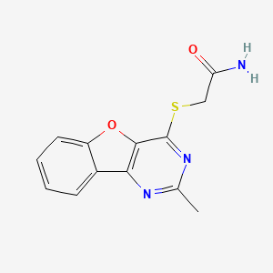 molecular formula C13H11N3O2S B2733928 2-((2-Methylbenzofuro[3,2-d]pyrimidin-4-yl)thio)acetamide CAS No. 847270-48-8