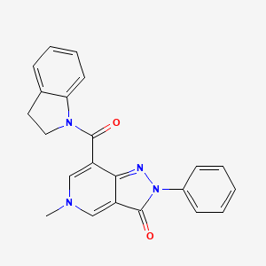 molecular formula C22H18N4O2 B2733972 7-(吲哚-1-甲酰)-5-甲基-2-苯基-2H-吡唑并[4,3-c]吡啶-3(5H)-酮 CAS No. 921880-03-7