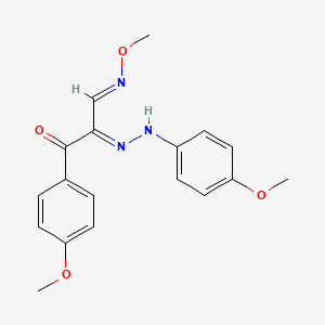 molecular formula C18H19N3O4 B2733978 3-(4-甲氧基苯基)-2-[2-(4-甲氧基苯基)肼基]-3-氧代丙醛 O-甲醛肟 CAS No. 338956-62-0