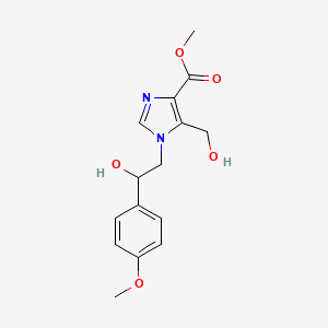 molecular formula C15H18N2O5 B2733981 methyl 1-[2-hydroxy-2-(4-methoxyphenyl)ethyl]-5-(hydroxymethyl)-1H-imidazole-4-carboxylate CAS No. 1993058-73-3