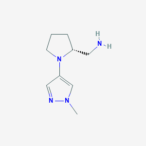 molecular formula C9H16N4 B2733984 (R)-(1-(1-Methyl-1H-pyrazol-4-yl)pyrrolidin-2-yl)methanamine CAS No. 2171291-12-4