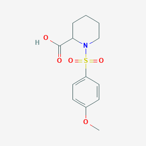molecular formula C13H17NO5S B2733985 1-(4-Methoxy-benzenesulfonyl)-piperidine-2-carboxylic acid CAS No. 253195-12-9