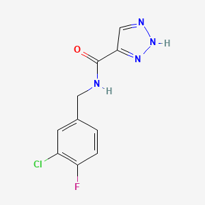 molecular formula C10H8ClFN4O B2733993 N-(3-氯-4-氟苄基)-1H-1,2,3-三唑-5-羧酰胺 CAS No. 1496061-41-6