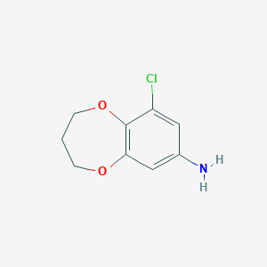 molecular formula C9H10ClNO2 B2734001 9-氯-3,4-二氢-2H-1,5-苯并二氧杂环[7-胺 CAS No. 2228659-70-7