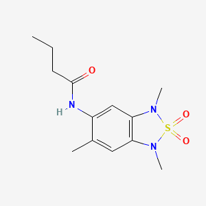 molecular formula C13H19N3O3S B2734004 N-(1,3,6-三甲基-2,2-二氧代-1,3-二氢苯并[c][1,2,5]噻二唑-5-基)丁酰胺 CAS No. 2034590-27-5