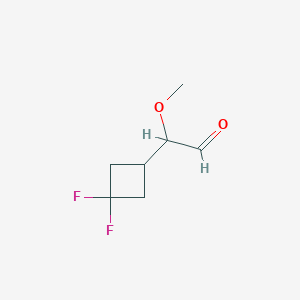 molecular formula C7H10F2O2 B2734005 2-(3,3-二氟环丁基)-2-甲氧基乙醛 CAS No. 2490420-61-4