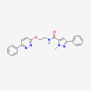 1-methyl-3-phenyl-N-(2-((6-phenylpyridazin-3-yl)oxy)ethyl)-1H-pyrazole-5-carboxamide