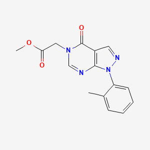 molecular formula C15H14N4O3 B2734053 Methyl 2-[1-(2-methylphenyl)-4-oxopyrazolo[3,4-d]pyrimidin-5-yl]acetate CAS No. 895012-96-1