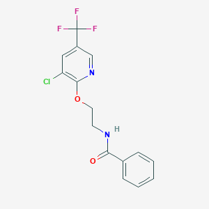 molecular formula C15H12ClF3N2O2 B2734061 N-(2-{[3-氯-5-(三氟甲基)-2-吡啶基]氧基}乙基)苯甲酰胺 CAS No. 1797376-30-7