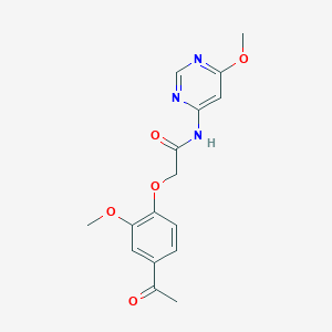 molecular formula C16H17N3O5 B2734064 2-(4-乙酰-2-甲氧基苯氧基)-N-(6-甲氧基嘧啶-4-基)乙酰胺 CAS No. 1396867-83-6