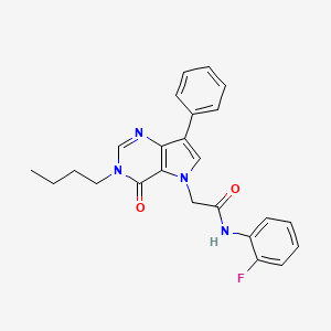 molecular formula C24H23FN4O2 B2734133 2-(3-butyl-4-oxo-7-phenyl-3,4-dihydro-5H-pyrrolo[3,2-d]pyrimidin-5-yl)-N-(2-fluorophenyl)acetamide CAS No. 1226446-88-3