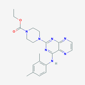 molecular formula C21H25N7O2 B2734142 Ethyl 4-{4-[(2,4-dimethylphenyl)amino]pteridin-2-yl}piperazinecarboxylate CAS No. 946217-83-0