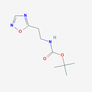 molecular formula C9H15N3O3 B2734144 tert-butyl N-[2-(1,2,4-oxadiazol-5-yl)ethyl]carbamate CAS No. 1306605-17-3