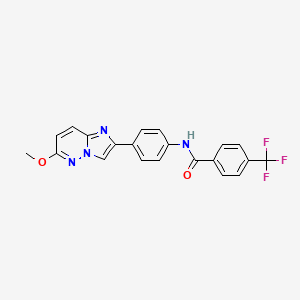 molecular formula C21H15F3N4O2 B2734145 N-(4-(6-methoxyimidazo[1,2-b]pyridazin-2-yl)phenyl)-4-(trifluoromethyl)benzamide CAS No. 955617-61-5