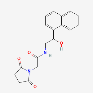 molecular formula C18H18N2O4 B2734152 2-(2,5-dioxopyrrolidin-1-yl)-N-(2-hydroxy-2-(naphthalen-1-yl)ethyl)acetamide CAS No. 1351597-93-7