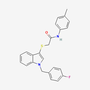 molecular formula C24H21FN2OS B2734155 2-((1-(4-fluorobenzyl)-1H-indol-3-yl)thio)-N-(p-tolyl)acetamide CAS No. 450346-92-6