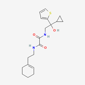 molecular formula C19H26N2O3S B2734158 N1-(2-(cyclohex-1-en-1-yl)ethyl)-N2-(2-cyclopropyl-2-hydroxy-2-(thiophen-2-yl)ethyl)oxalamide CAS No. 1396795-15-5