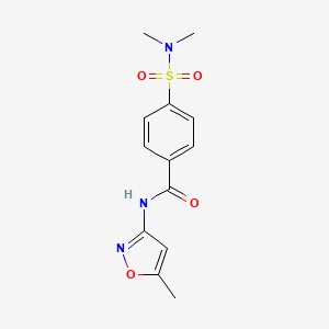 molecular formula C13H15N3O4S B2734168 4-[(二甲基氨基)磺酰]-N-(5-甲基异噁唑-3-基)苯甲酰胺 CAS No. 442654-15-1
