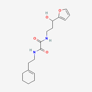 molecular formula C17H24N2O4 B2734171 N1-(2-(环己-1-烯-1-基)乙基)-N2-(3-(呋喃-2-基)-3-羟基丙基)草酰胺 CAS No. 1706246-87-8