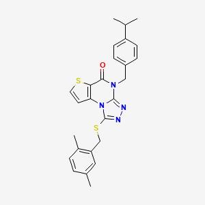 1-((2,5-dimethylbenzyl)thio)-4-(4-isopropylbenzyl)thieno[2,3-e][1,2,4]triazolo[4,3-a]pyrimidin-5(4H)-one